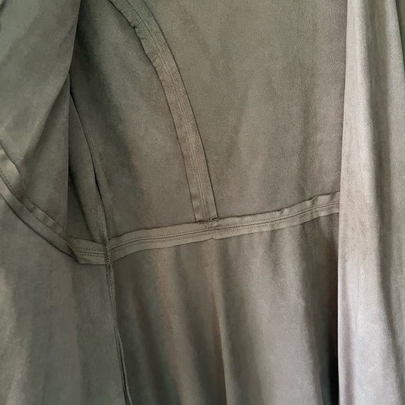 NWT Beautiful drape jacket, Small, Dusty-Taupe, Feels like Soft Suede - Picture 3 of 6